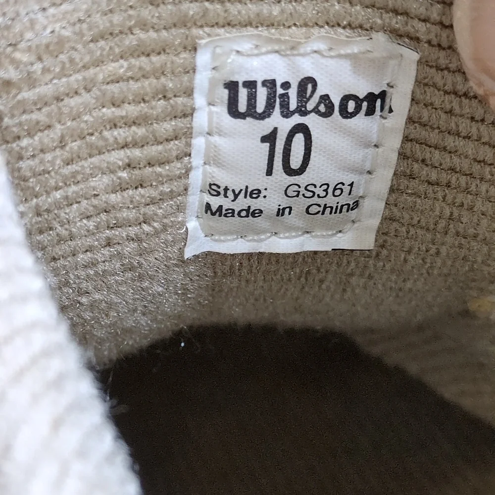 Wilson Prostaff Shoes Womens Beige 10 Leather‎ Golf Cleats Lace Up Wingtip GS361